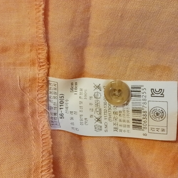ToTo Heros Simple&Nature Orange Sherbert Linen Shift - Picture 6 of 6